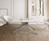Esstisch Edge Boot 200x100 Keramik Calacatta Luxe Weiß-Gold-Grau Kreuzgestell Rechteck Edelstahl Bild 2