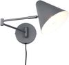 LED Wandleuchte mit Stecker, Schalter und Schwenkarm, Anthrazit, Höhe 16cm Bild 2