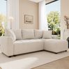 Ecksofa Chenille mit reversibler Chaiselongue, 204x127x82,5 cm, Beige Bild 3