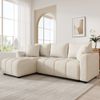 Ecksofa Chenille mit reversibler Chaiselongue, 204x127x82,5 cm, Beige Bild 2