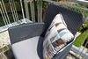 Dmora Loungeset für draußen Brooks, Outdoor-Lounge mit Couchtisch, Terrassenset mit Kissen, 62x60 h89 cm, Anthrazit Bild 4
