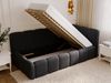 GRAINGOLD Cloud One Jugendbett 90x200, Einzelbett mit Bettkasten, mit Lattenrost, Bouclé-Stoff, Rechts, Schwarz Bild 5