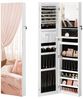 SONGMICS Schmuckschrank 140 cm hoch, Schmuckorganizer mit beleuchtetem Innenspiegel, Spiegelschrank wand- oder türmontiert, abschließbar, Geschenkidee, wolkenweiß JJCDE032W01 Bild 5