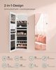 SONGMICS Schmuckschrank 140 cm hoch, Schmuckorganizer mit beleuchtetem Innenspiegel, Spiegelschrank wand- oder türmontiert, abschließbar, Geschenkidee, wolkenweiß JJCDE032W01 Bild 3