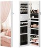 SONGMICS Schmuckschrank 140 cm hoch, Schmuckorganizer mit beleuchtetem Innenspiegel, Spiegelschrank wand- oder türmontiert, abschließbar, Geschenkidee, wolkenweiß JJCDE032W01 Bild 4