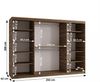 ABIKS MÖBEL Schwebetürenschrank RUBINO T 250 Schlafzimmerschrank mit Schiebetüren Kleiderstange Regale Bild 2
