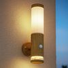 RGB LED Wandleuchte, Bewegungsmelder, Holz-Optik, H 35 cm Bild 4