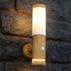 RGB LED Wandleuchte, Bewegungsmelder, Holz-Optik, H 35 cm Bild 3