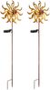 2er Set Solar Gartenstecker Windrad mit Erdspieß in Orange-Gelb & Kupfer H: 92cm Bild 2