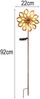 2er Set Solar Gartenstecker Windrad mit Erdspieß in Orange-Gelb & Kupfer H: 92cm Bild 3