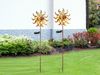 2er Set Solar Gartenstecker Windrad mit Erdspieß in Orange-Gelb & Kupfer H: 92cm Bild 1