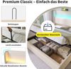 Merax Polsterbett, 90x200cm Einzelbett, Modernes Hydraulisches Bett mit Hohem Kopfteil, mit LED-Beleuchtung, Stauraum & USB/Type-C-Anschlüssen, in Leinen Optik Beige Bild 5