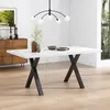 Esstisch, Marmoroptik weiß, 1-St, 140/80/76 cm, Metallgestell Bild 2
