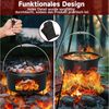 HOMELUX Topf-Set 10/12-tlg. Dutch Oven Set in Holzkiste Kochtopf Grillplatte Stieltopf, Gusseisen (Set, 10-tlg, Handschuhe, Stapelrost, Ringreiniger, Deckelheber), Gusseisen, vorgebacken, Hitzebeständig bis 280 °C Bild 3