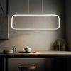 LED Pendelleuchte, Metall, Rechteck, silber opal, H 120 cm Bild 3