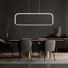 LED Pendelleuchte, Metall, Rechteck, silber opal, H 120 cm Bild 2