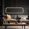 LED Pendelleuchte, Metall, Rechteck, silber opal, H 120 cm Bild 5