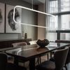 LED Pendelleuchte, Metall, Rechteck, silber opal, H 120 cm Bild 4