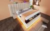 Doppelbett 160x200 cm mit 360° LED, USB-C, hydraulischem Stauraum & inkl. Matratze in Beige Bild 4