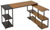 Mondeer Eckschreibtisch Computertisch, mit 360 Grad Drehbarem S-Regal, 2 Höhenverstellbare Regale, L-förmig Bild 4