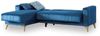Dmora Schlafsofa mit Halbinsel Aronix, Ecksofa mit Stauraum und 3 Kissen, Stoffsofa mit Klick-Klack-Öffnung, 225 x 151 x 84 cm, Blau Bild 4