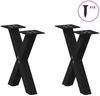 vidaXL Couchtischbeine X-Form 2 Stk. Schwarz 37x(30-31) cm Stahl 4012872 Bild 3