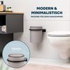 bremermann runder Kosmetikeimer SAVONA mit gummierter soft-touch Oberfläche inkl. Wandhalterung zum Kleben oder Bohren mit Schwingdeckel & EVA Pads gegen Kratzer, Abfalleimer für Gäste-WC und Badezimmer aus Kunststoff, 5,5 Liter Fassungsvermögen, taupe Bild 2