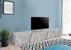 Dmora TV-Schrank Aemilor, niedriges Wohnzimmer-Sideboard, Fernsehständer-Basis, 100 % Made in Italy, 244 x 44 x 46 cm, dunkler Zement, Bild 2