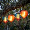 2x LED Solar, Hängelampe, blau rot, Heißluftballon, H 45 cm Bild 3