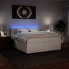vidaXL Boxspringbett mit Matratze Weiß 180x200 cm Kunstleder 3288433 Bild 5