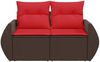 vidaXL Gartensofa mit Kissen 2-Sitzer Braun Poly Rattan 366236 Bild 4