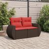 vidaXL Gartensofa mit Kissen 2-Sitzer Braun Poly Rattan 366236 Bild 3