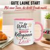 Momentals Tasse Beste Kollegin – Die Welt braucht mehr Kolleginnen wie Dich – Geschenk, Gratis Versand · Links-&Rechtshänder · Spülmaschinenfest Bild 3