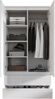 Furnica Kleiderschrank weiß matt Garderobe, 2 Türen und 2 Schubladen H180cm B90cm T50cm Bild 5