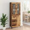 vidaXL Highboard Wandmontiert Altholz 69,5 x 34 x 180 cm Holzwerkstoff 3415777 Bild 4