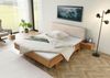 Bett mit Nachttisch rechts Eiche 180x200x85 natur geölt, Kopfteil beige FICHTELBERG #131 Bild 2