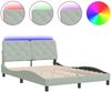 vidaXL Bettgestell mit LED ohne Matratze Hellgrau 140x190 cm Samt 3213849 Bild 2