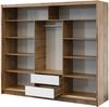 Kleiderschrank Lylkun 250 (Farbe: Wotan Eiche / Wotan Eiche + Weiß) Bild 4
