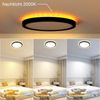ZMH Deckenlampe LED Deckenleuchte Flach - Schlafzimmerlampe 22CM Badezimmerlampe 18W Küchenlampe Schlafzimmer Schwarz Deckenbeleuchtung Flurlampe Decke Badlampe 3000K - 6500K für Küche Flur Bild 4