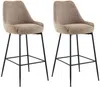 Vente-unique - TOYBA Barhocker Stoff Schokoladenbraun - B 58 cm x H 97 cm x L 52 cm Bild 3