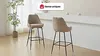 Vente-unique - TOYBA Barhocker Stoff Schokoladenbraun - B 58 cm x H 97 cm x L 52 cm Bild 2