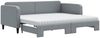 vidaXL Tagesbett Ausziehbar mit Matratze Hellgrau 90x200 cm Stoff 3196834 Bild 2