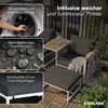 STEELSØN 'Asteri' Gartenlounge-Set, 5-tlg. Metall-Sitzgruppe mit 2 Sesseln, 2 Hockern und Tisch, inkl. Sitzpolster, weiß/anthrazit, wetterfest Bild 3
