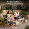 STEELSØN 'Asteri' Gartenlounge-Set, 5-tlg. Metall-Sitzgruppe mit 2 Sesseln, 2 Hockern und Tisch, inkl. Sitzpolster, weiß/anthrazit, wetterfest Bild 5