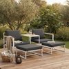 STEELSØN 'Asteri' Gartenlounge-Set, 5-tlg. Metall-Sitzgruppe mit 2 Sesseln, 2 Hockern und Tisch, inkl. Sitzpolster, weiß/anthrazit, wetterfest Bild 2