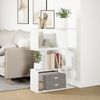 vidaXL Raumteiler Bücherregal 3-stufig Weiß 70x24x97 cm Holzwerkstoff 858111 Bild 4