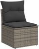 vidaXL 7-tlg. Garten-Sofagarnitur mit Kissen Grau Poly Rattan Akazie 3327511 Bild 3