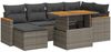 vidaXL 7-tlg. Garten-Sofagarnitur mit Kissen Grau Poly Rattan Akazie 3327511 Bild 2