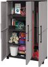 Dmora Aruro-Außengarderobe, Besenhalterschrank, 3-türiger Außenschrank, 100 % Made in Italy, 102 x 37 x 169 cm, Hellgrau und Schwarz, gestreifte Oberfläche Bild 4