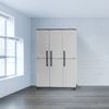 Dmora Aruro-Außengarderobe, Besenhalterschrank, 3-türiger Außenschrank, 100 % Made in Italy, 102 x 37 x 169 cm, Hellgrau und Schwarz, gestreifte Oberfläche Bild 2